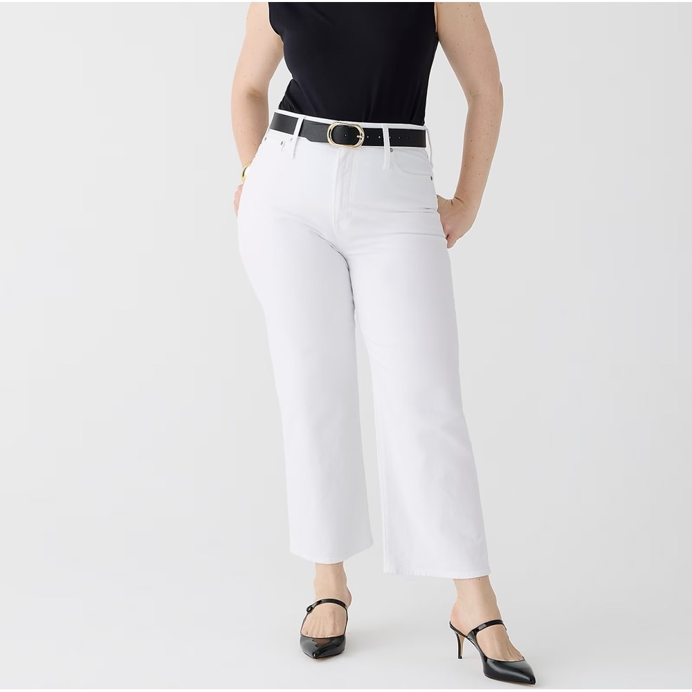 J. Crew Curvy slim wide-leg jean in white